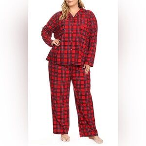 Women’s Cozy Fleece Plaid Pajamas, 2pc Set NWT